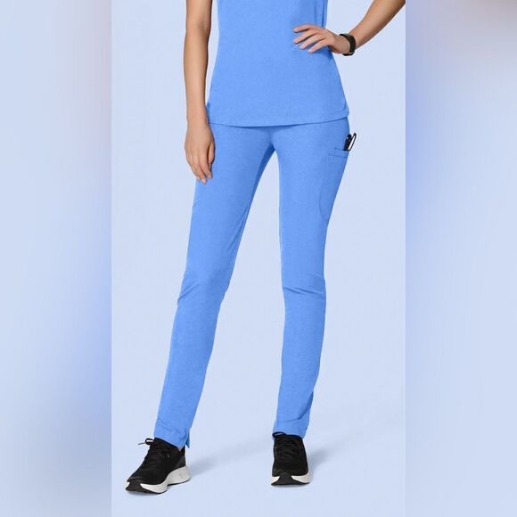 NWT Dolan Women’s Madeline 8 Pocket Slim Pant Medical Scrubs Ceil Blue Size L - Picture 3 of 7